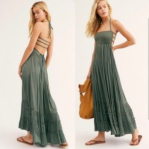 Free People Extratropical Shiny Green Dress • Small